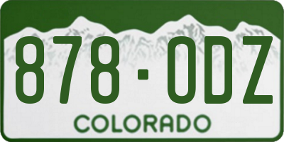 CO license plate 878ODZ