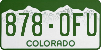 CO license plate 878OFU
