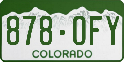 CO license plate 878OFY