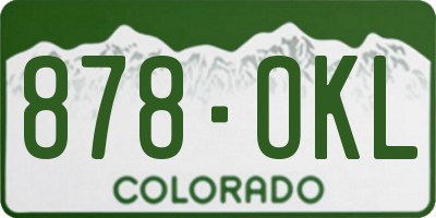 CO license plate 878OKL