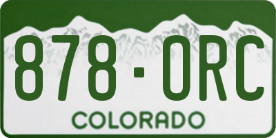 CO license plate 878ORC