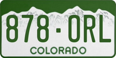 CO license plate 878ORL