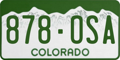 CO license plate 878OSA