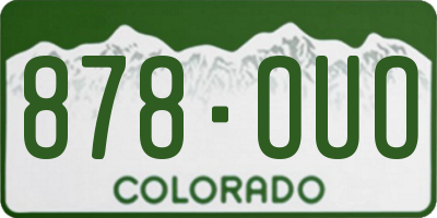 CO license plate 878OUO