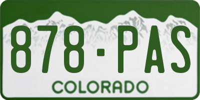 CO license plate 878PAS