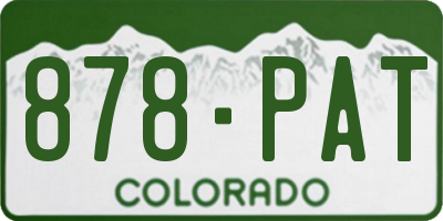 CO license plate 878PAT