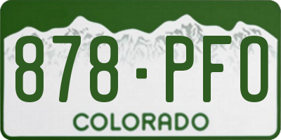 CO license plate 878PFO
