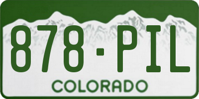 CO license plate 878PIL