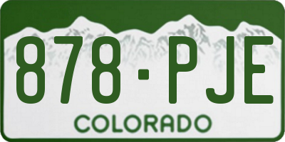 CO license plate 878PJE