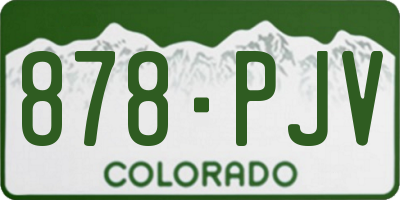 CO license plate 878PJV