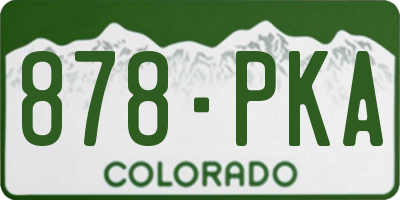 CO license plate 878PKA
