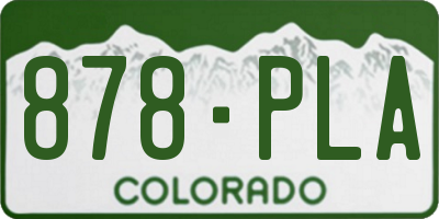 CO license plate 878PLA