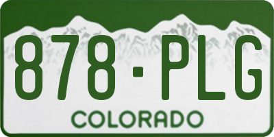 CO license plate 878PLG