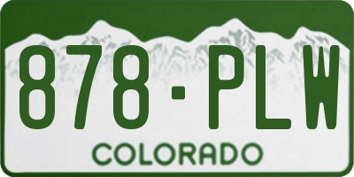 CO license plate 878PLW
