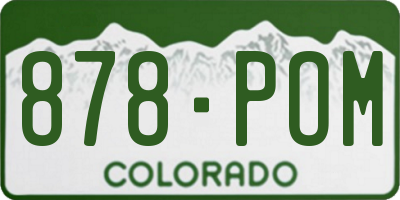 CO license plate 878POM