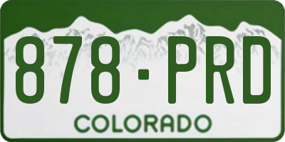 CO license plate 878PRD