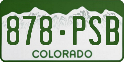 CO license plate 878PSB