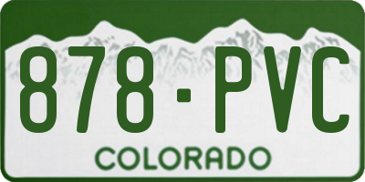 CO license plate 878PVC