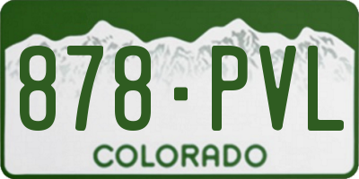 CO license plate 878PVL