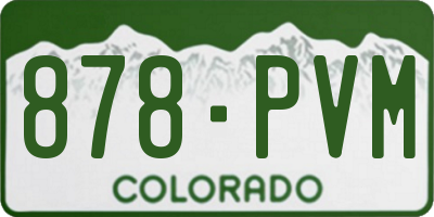 CO license plate 878PVM