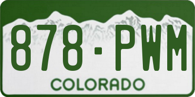 CO license plate 878PWM