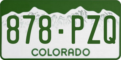 CO license plate 878PZQ