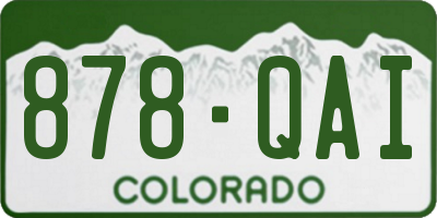 CO license plate 878QAI