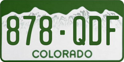 CO license plate 878QDF