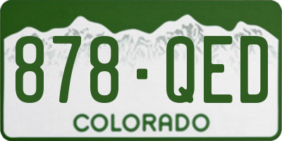 CO license plate 878QED