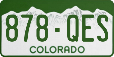 CO license plate 878QES