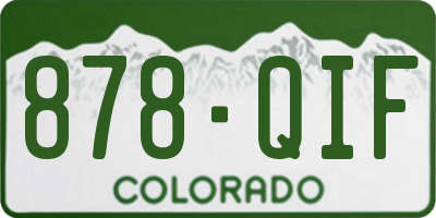 CO license plate 878QIF