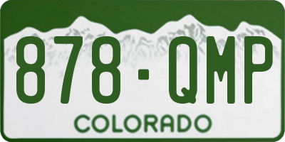 CO license plate 878QMP