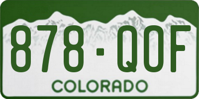 CO license plate 878QOF
