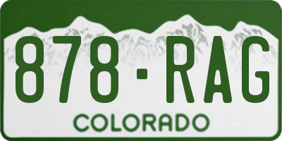 CO license plate 878RAG
