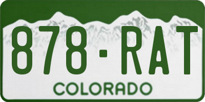 CO license plate 878RAT