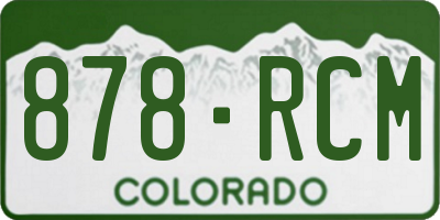 CO license plate 878RCM