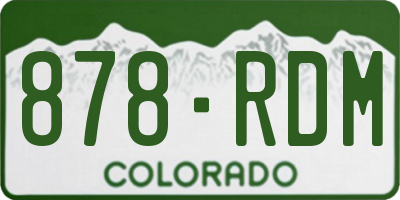 CO license plate 878RDM