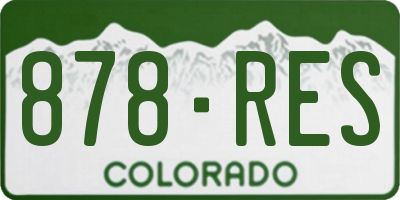 CO license plate 878RES
