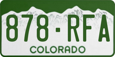 CO license plate 878RFA