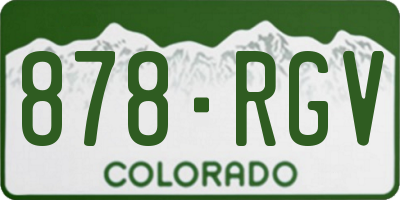 CO license plate 878RGV
