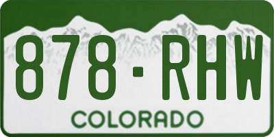 CO license plate 878RHW