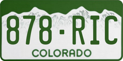 CO license plate 878RIC
