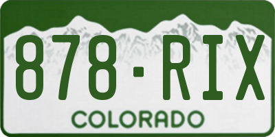CO license plate 878RIX