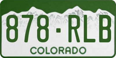CO license plate 878RLB