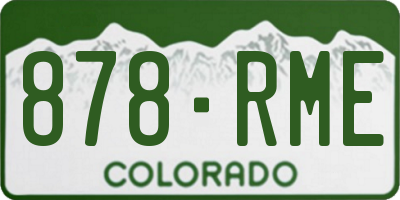 CO license plate 878RME