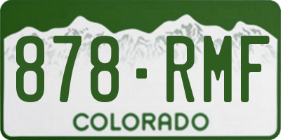 CO license plate 878RMF