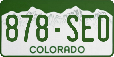 CO license plate 878SEO