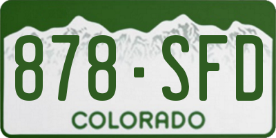 CO license plate 878SFD