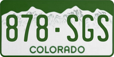 CO license plate 878SGS