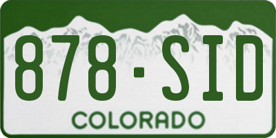 CO license plate 878SID